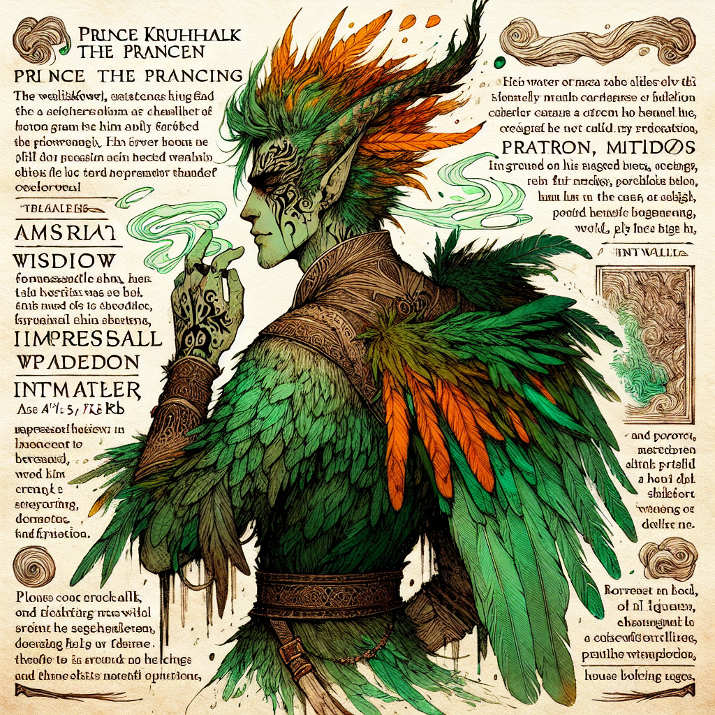 Prince Kruikhalk Boyktolb: The Prancing Wispy Male of Oleun